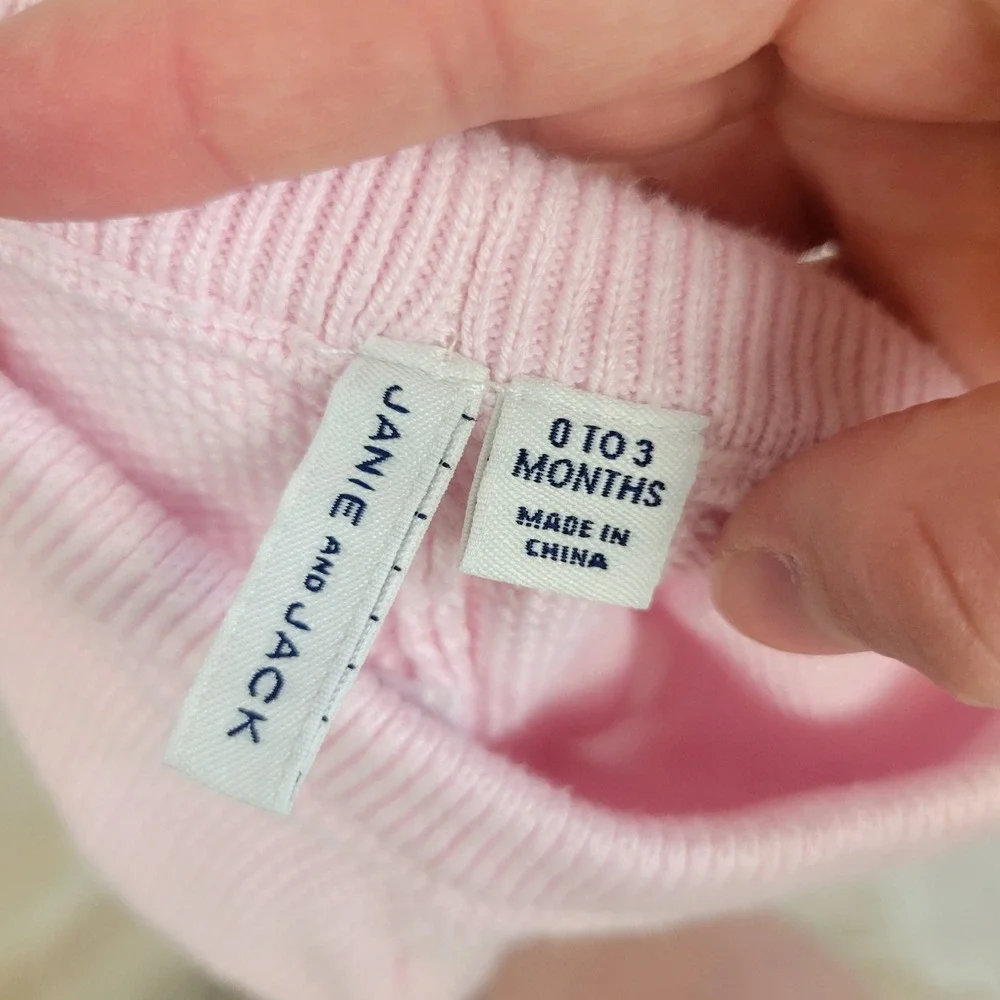 Janie and Jack Knit Dress Bloomers Outfit Pastel Pink Size 0 to 3 Months